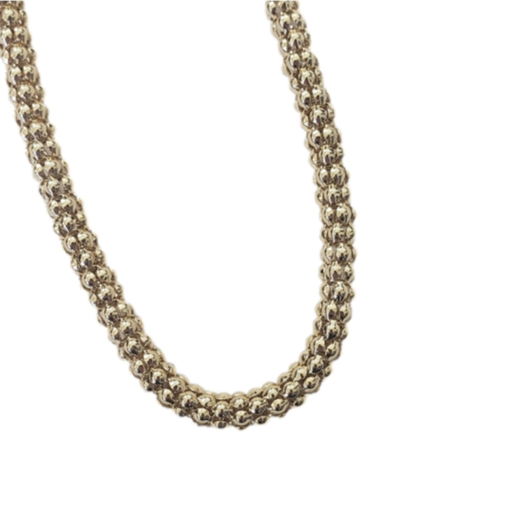 18K Gold Plated Puff Popcorn Chain Necklace - Picture 5 of 7